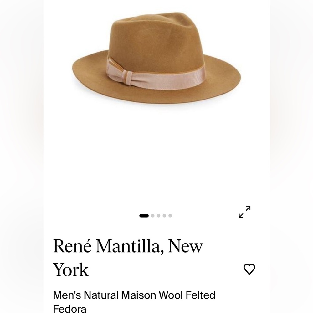 René Mantilla, New
York Natural Maison Wool Felted
Fedora size M NEW 
$254